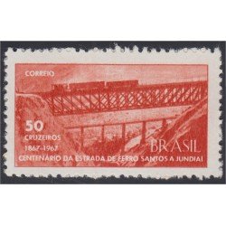 Brasil Brazil 812 1967 Centenario del Ferrocarril Santos a Jundiai MNH Brasil Brazil 812 1967 Centenario del Ferrocarril Santos a Jundiai MNH
