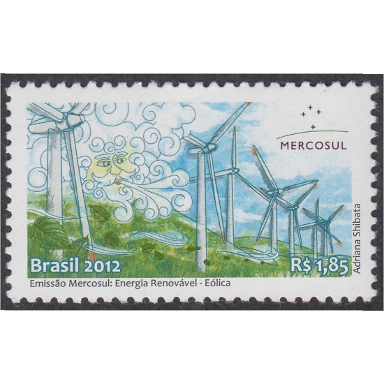 Brasil Brazil 3227 2012 Mercosur Energía renovable MNH Brasil Brazil 3227 2012 Mercosur Energía renovable MNH