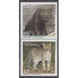 Brasil Brazil 3225/26 2012 Fauna Animales Leopardo PumaMNH Brasil Brazil 3225/26 2012 Fauna Animales Leopardo PumaMNH