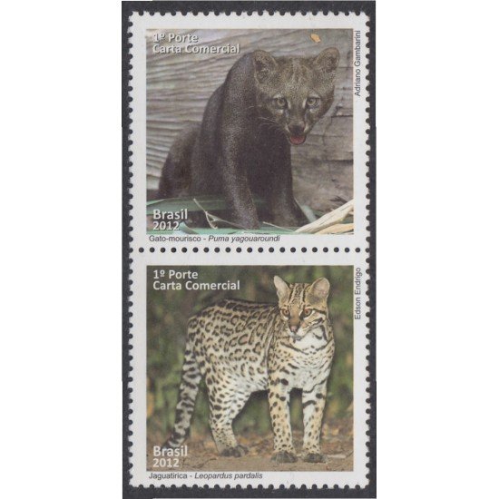 Brasil Brazil 3225/26 2012 Fauna Animales Leopardo PumaMNH Brasil Brazil 3225/26 2012 Fauna Animales Leopardo PumaMNH