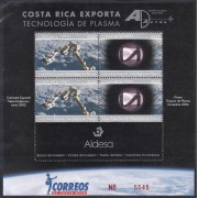 Costa Rica 831a/32a 2007 Minipliego Costa Rica Exporta tecnología de Plasma MNH
