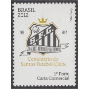 Brasil Brazil 3197 2012 Centenario del Club de Fútbol Santos MNH