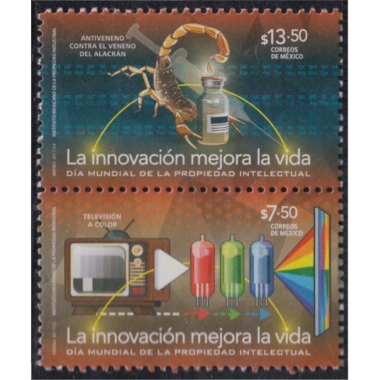 México 3036/37 2017 Día mundial de la propiedad intelectual MNH México 3036/37 2017 Día mundial de la propiedad intelectual MNH
