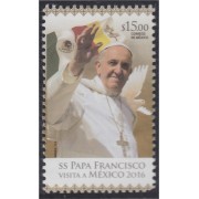 México 2979 2016 Visita de SS Papa Francisco a México MNH