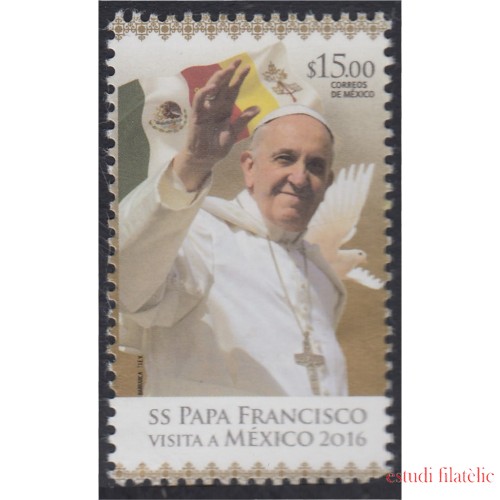 México 2979 2016 Visita de SS Papa Francisco a México MNH