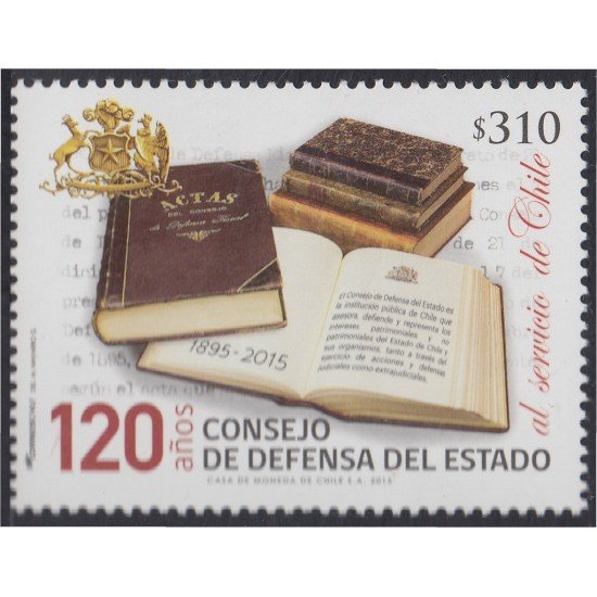 Chile 2078 2015 120 Años del Consejo de Defensa del Estado MNH Chile 2078 2015 120 Años del Consejo de Defensa del Estado MNH