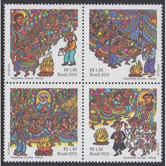 Brasil Brazil 3415/18 2015 Grupos de baile MNH Brasil Brazil 3415/18 2015 Grupos de baile MNH