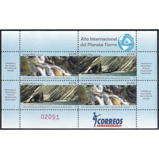 Costa Rica 867/68 2008 Minipliego Año Internacional del Planeta Tierra MNH