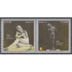 Brasil Brazil 3526/27 2015 Emisión conjunta Rumanía - Brasil Esculturas MNH Brasil Brazil 3526/27 2015 Emisión conjunta Rumanía - Brasil Esculturas MNH