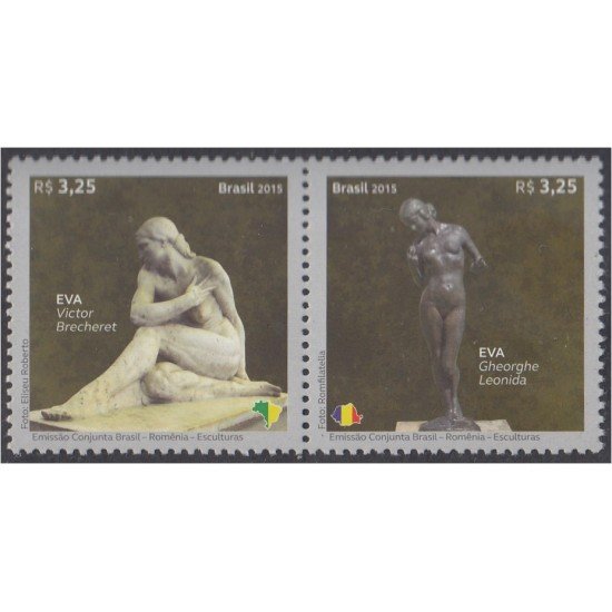 Brasil Brazil 3526/27 2015 Emisión conjunta Rumanía - Brasil Esculturas MNH Brasil Brazil 3526/27 2015 Emisión conjunta Rumanía - Brasil Esculturas MNH