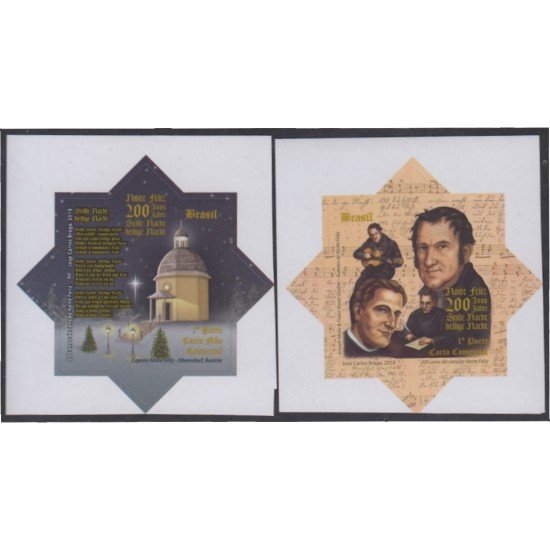 Brasil Brazil 3723/24 2018 200 años de la canción noche feliz José Carlos Braga MNH Brasil Brazil 3723/24 2018 200 años de la canción noche feliz José Carlos Braga MNH