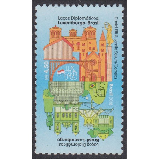 Brasil Brazil 3718 2018 Relaciones diplomáticas Brasil - Luxemburgo  MNH