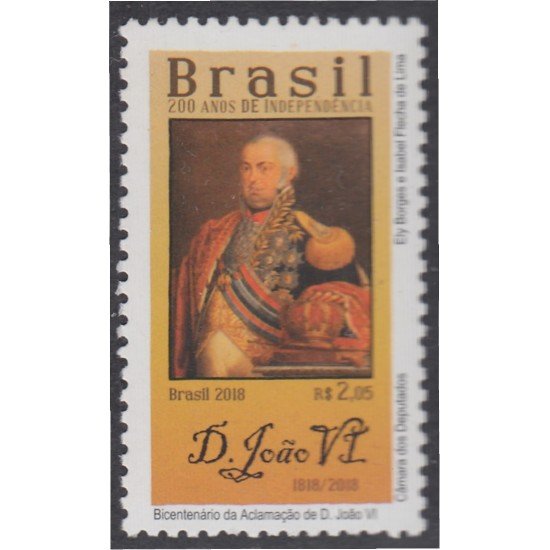 Brasil Brazil 3679 2018 200 años de Independencia Joao VI MNH