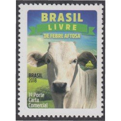 Brasil Brazil 3677 2018 Libre de fiebre aftosa MNH Brasil Brazil 3677 2018 Libre de fiebre aftosa MNH