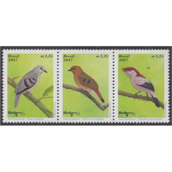 Brasil Brazil 3627/29 2017 Aves brasileñas MNH Brasil Brazil 3627/29 2017 Aves brasileñas MNH