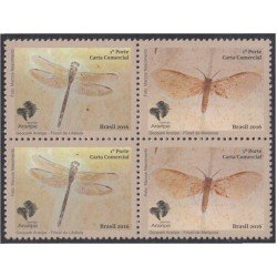 Brasil Brazil 3620/21 2016 Fósiles Mariposa Libélula MNH Brasil Brazil 3620/21 2016 Fósiles Mariposa Libélula MNH