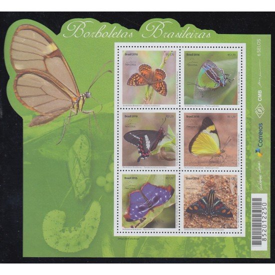 Brasil Brazil HB 178 2016 Mariposas Butterflies MNH Brasil Brazil HB 178 2016 Mariposas Butterflies MNH