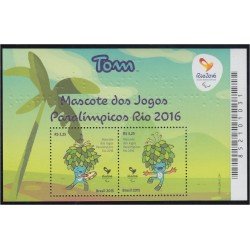 Brasil Brazil HB 169 2015 Tom mascota de los juegos Paralímpicos 2016 MNH Brasil Brazil HB 169 2015 Tom mascota de los juegos Paralímpicos 2016 MNH