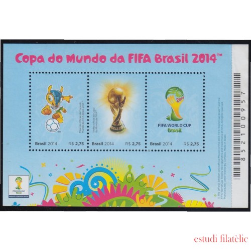 Brasil Brazil HB 163 2014 Copa del Mundo FIFA Fútbol 2014 MNH