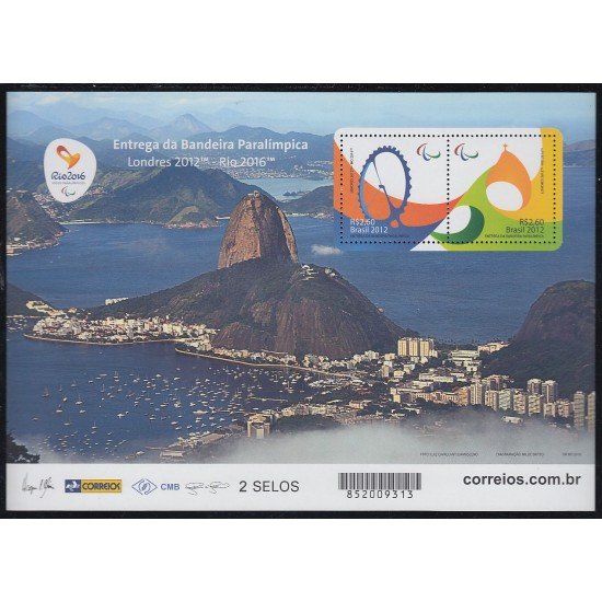 Brasil Brazil HB 172 2016 Río de Janeiro Bandera Olímpica MNH Brasil Brazil HB 172 2016 Río de Janeiro Bandera Olímpica MNH