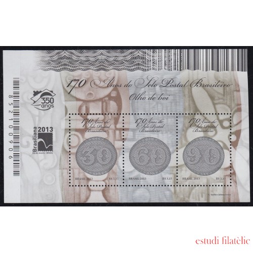 Brasil Brazil HB 159 2013 170 Años del sello postal brasileño MNH