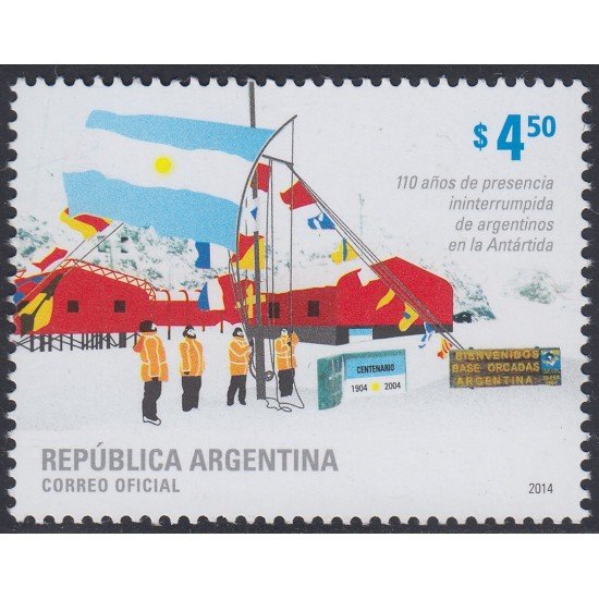 Argentina 3037 2014 110 Años de presencia en la Antártida MNH Argentina 3037 2014 110 Años de presencia en la Antártida MNH