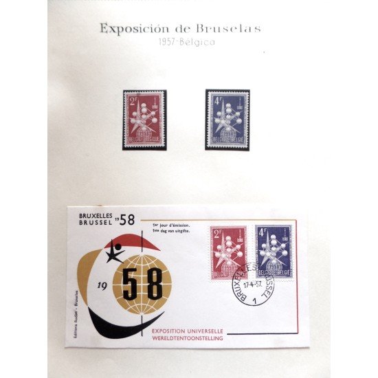 Colección Collection Esposición de Bruselas 1958 SPD + sellos Colección Collection Esposición de Bruselas 1958 SPD + sellos