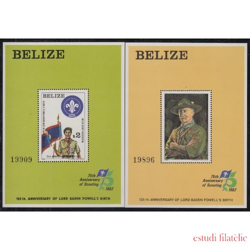 Belize HB 20/21 1982 125 Aniversario del nacimiento de lord Baden Powells MNH