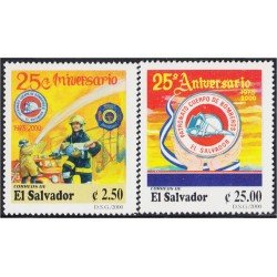 El Salvador 1442/43 2000 25 Años del Cuerpo de Bomberos - *** El Salvador 1442/43 2000 25 Años del Cuerpo de Bomberos - ***