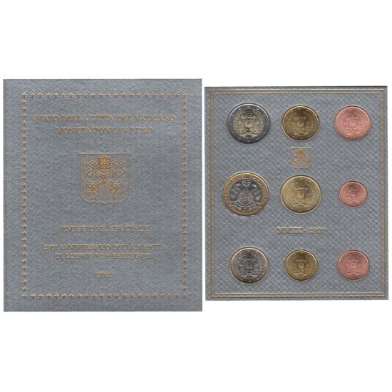 Vaticano 2020 Cartera Oficial Monedas € euros Emisión especial + 5 euros Bimetal Vaticano 2020 Cartera Oficial Monedas € euros Emisión especial + 5 euros Bimetal