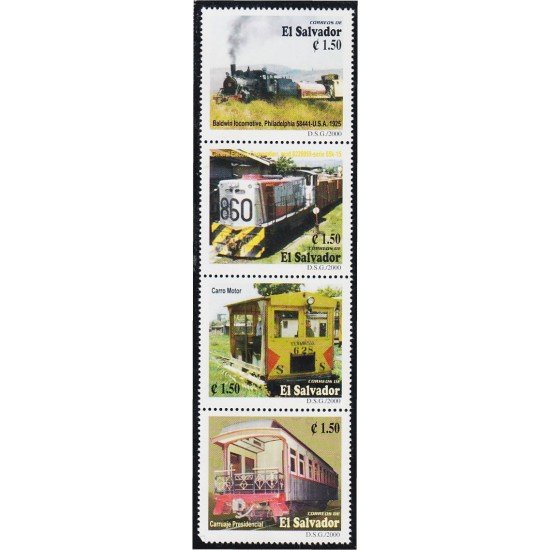El Salvador 1467/70 2000 Locomotoras y vagones MNH El Salvador 1467/70 2000 Locomotoras y vagones MNH