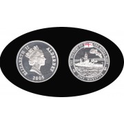 Alderney 2005 5 libras John Woodward Historia de la Marina Real Moneda de Plata