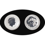 Australia 2 OZ onza 2012 Año del Dragón Year of Dragon 2$  Plata Ag