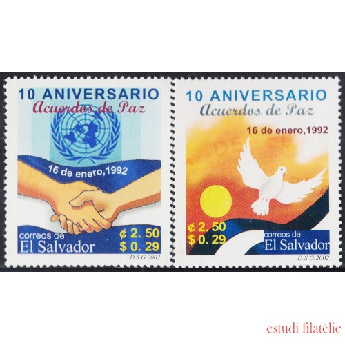 El Salvador 1497/98 2002 10 Años de Acuerdos de Paz MNH
