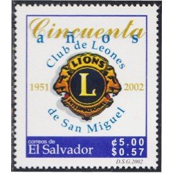 El Salvador 1515 2002 50 Años de Lions Club de San Miguel MNH El Salvador 1515 2002 50 Años de Lions Club de San Miguel MNH
