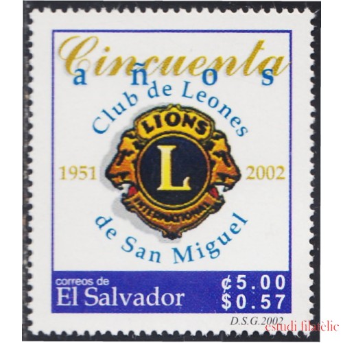 El Salvador 1515 2002 50 Años de Lions Club de San Miguel MNH