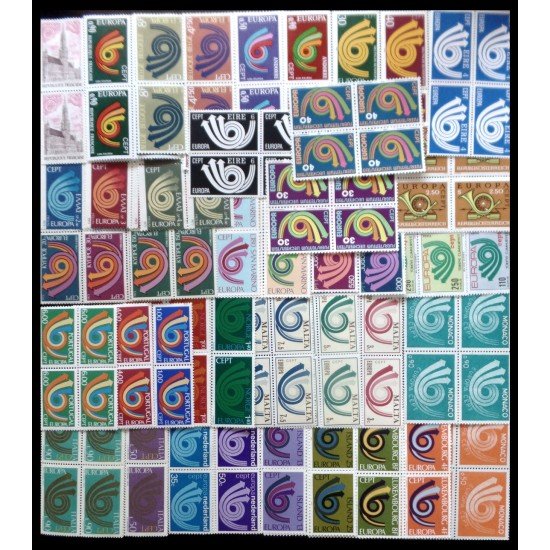 Tema Europa 1973 Bl.4 Completo Tema Europa 50 Sellos Tema Europa 1973 Bl.4 Completo Tema Europa 50 Sellos