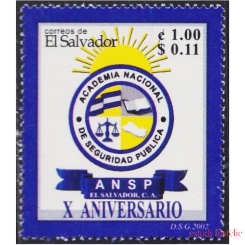 El Salvador 1516 2002 10 Años de la Escurla Nacional de Seguridad Pública MNH