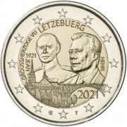 Luxemburgo 2021 2 € euros conmemorativos Gran Duque Jean Emisión relieve 