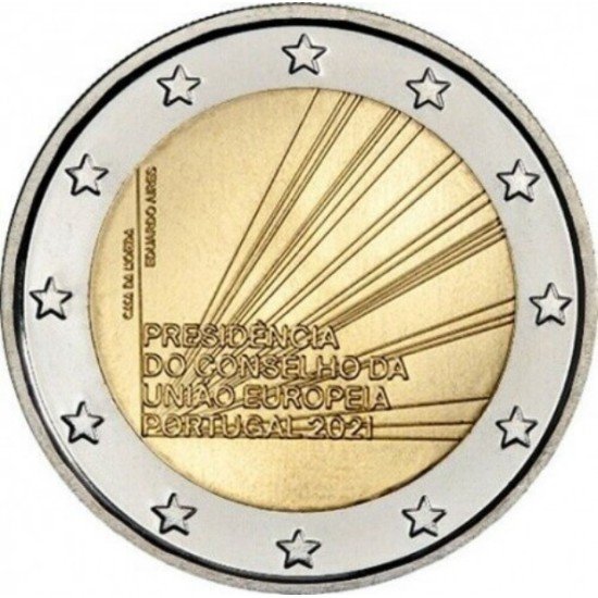 Portugal 2021 2 € euros conmemorativos Presidencia de la UE