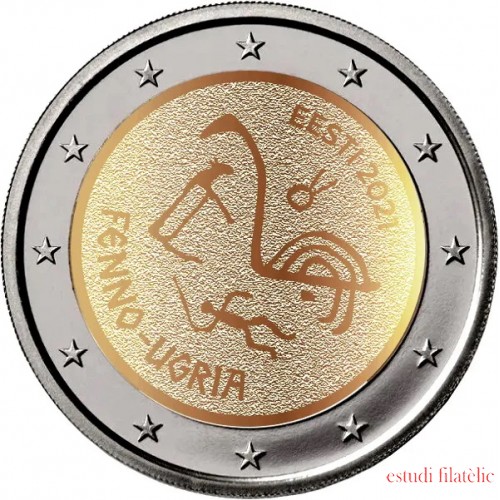 Estonia 2021 2 € euros conmemorativos Fenno-Ugria 