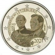 Luxemburgo 2021 2 € euros conmemorativos Gran Duque Jean Emisión gofrado 