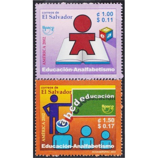 El Salvador 1519/20 2002 Serie América UPAEP Educación alfabetización MNH El Salvador 1519/20 2002 Serie América UPAEP Educación alfabetización MNH