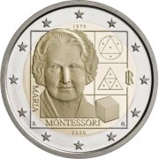 Italia 2020 2 € euros conmemorativos María Montesori 