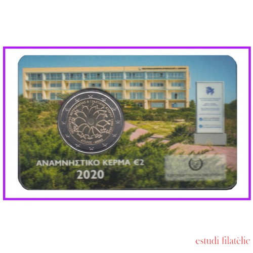 Chipre 2020 Cartera Oficial Coin Card Moneda 2 € conm Neurología  Genética 