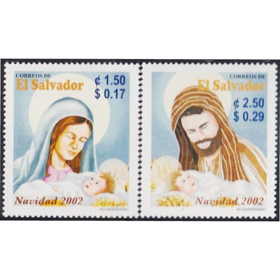El Salvador 1525/26 2002 Navidad MNH El Salvador 1525/26 2002 Navidad MNH