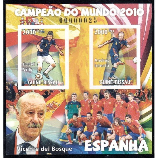Guinea Bissau Guiné-Bissau España Campeona del mundo 2010 Fúbol Sin dentar Villa Iniesta Guinea Bissau Guiné-Bissau España Campeona del mundo 2010 Fúbol Sin dentar Villa Iniesta
