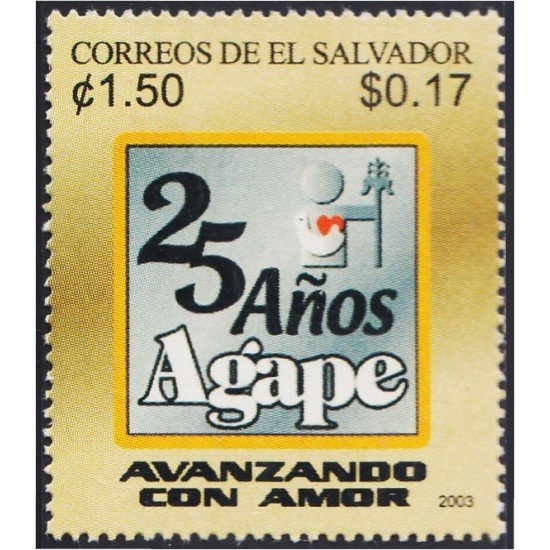 El Salvador 1534 2003 25 Años de AGAPE MNH