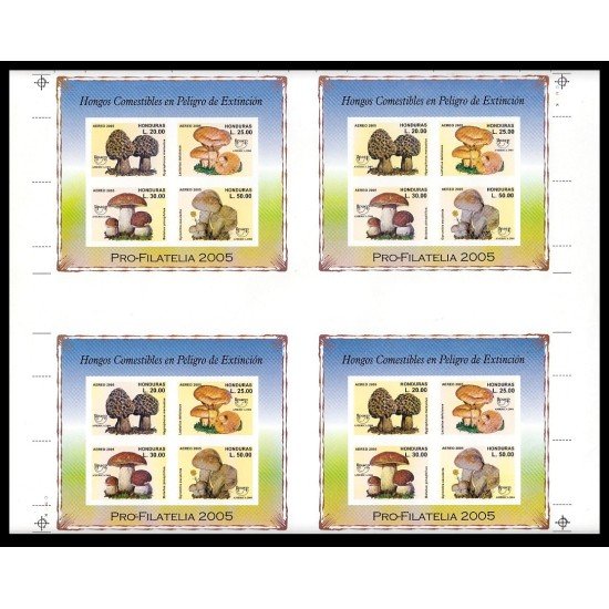Honduras HB 82 BL.4 2005 América Upaep Hongos comestibles en peligro de extinción MNH Honduras HB 82 BL.4 2005 América Upaep Hongos comestibles en peligro de extinción MNH