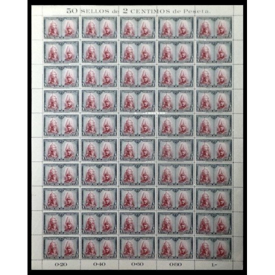 España Spain 402 1928 Catacumbas Hoja completa 50 sellos MNH España Spain 402 1928 Catacumbas Hoja completa 50 sellos MNH